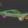 Vintage Rusty Muscle Car With Two Door Design Classic Wheels And Metallic Finish