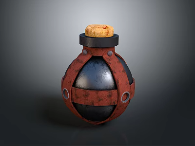 Creative Household Item With Black Body Red Straps And Yellow Cork Top 3d model