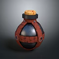 Creative Household Item With Black Body Red Straps And Yellow Cork Top