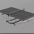 Ping Pong Room Setup With Adidas Portable Table Tennis Table Black Top And Wheels