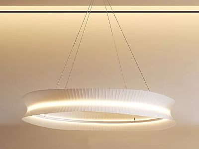 White Modern Double Layer Circular Design Illuminated Chandelier for Home Decor 3d model