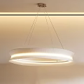 White Modern Double Layer Circular Design Illuminated Chandelier for Home Decor 3d model