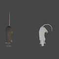 Detailed Realistic Gray And White Mice Figurines With Lifelike Features On Black Background