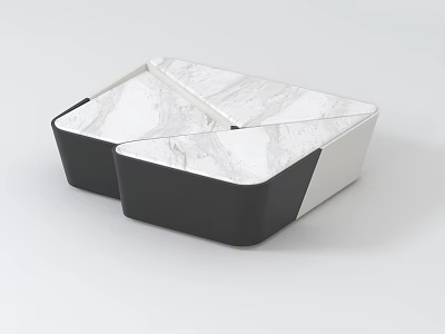 Modern Coffee Table With Elegant Marble Texture Surface And White Black Design 3d model