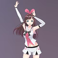AI Chan Game Movie Character With Brown Hair Rabbit Ear Headband And Dancing Pose