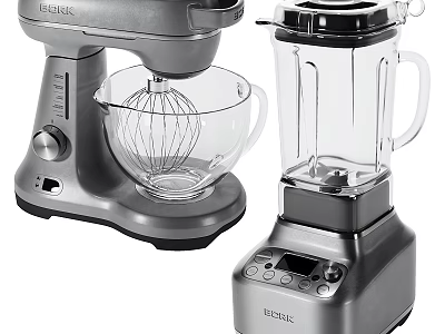Silver USEFUL Stand Mixer With Glass Bowl And Blender Kitchen Appliances 3d model