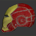 Gold And Red Metallic Helmet For Cosplay Fashion Accessory With Shiny Finish