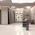 Modern Clothing Store Interior Design With Window Display Mannequins And Wooden Facade
