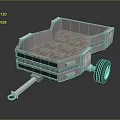 3D Designed Utility Trailer Featuring Metal Frame Textured Floor Wheel And Hitch