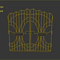 Vintage Metal Decorative Screen With Scalloped Design And Symmetric Floral Accents