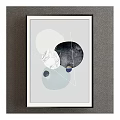 Modern Geometric Wall Decor Painting With Circles Triangle And Marble Texture
