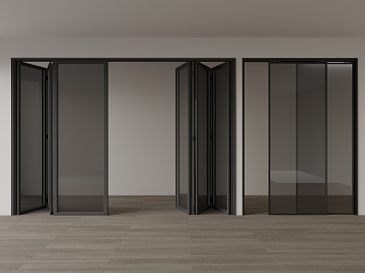 glass folding door 3d model