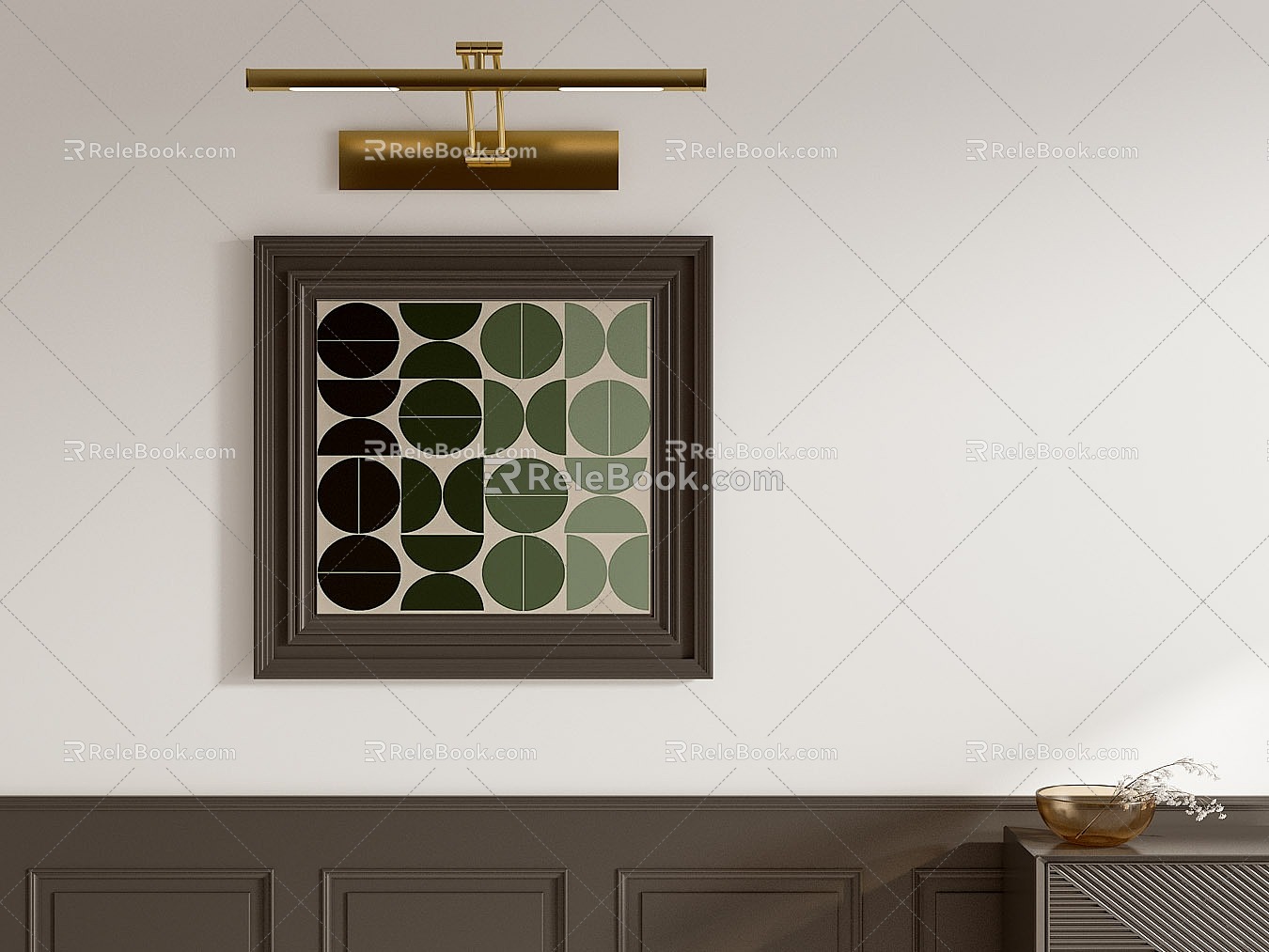 Middle Ancient Style Decorative Painting 3d model