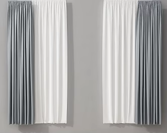 Modern minimalist curtains 3d model