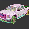 White GMC Crew Cab Pickup Truck With Chrome Grille And Side Steps