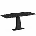 Sleek Modern Table With Smooth Rectangular Top And Single Pedestal Base