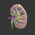 3D Anatomical Kidney Model Medical Device For Medical Education And Study