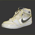 White High Top Casual Shoes Featuring Blue Logo White Laces And White Sole