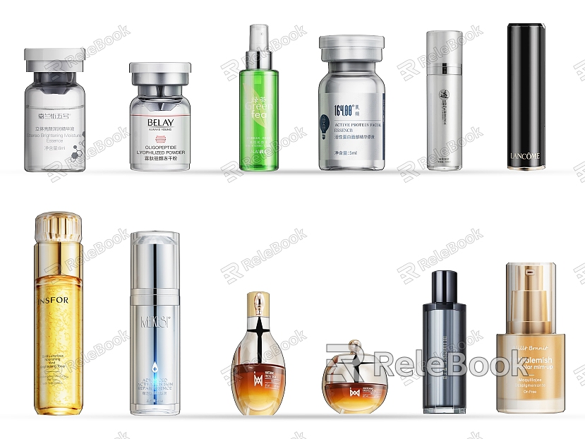 Cosmetics skin care products body lotion beauty makeup toiletries toothpaste toothbrush toiletries toiletries model