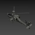 Military Attack Helicopter With Weapons Rotor And Cockpit On Dark Background