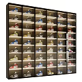 Shoe Rack With Various Colorful Shoes Neatly Arranged On Multiple Shelves