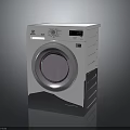 Modern Front Loading Washing Machine With Stainless Steel Design And Transparent Door