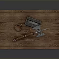 Cold weapons Sword Axe Hook Fork Spear Trident Melee Weapon Military 3d model