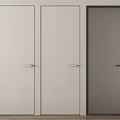 Modern Light Colored Hinged Doors With Dark Frame Frosted Glass Design