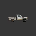 Old Rusty Pickup Truck With White Roof And Red Weathered Body