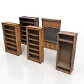 Wooden Storage Furniture Collection With Bookshelves Cabinets And Blackboard Panel Design