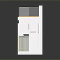 Modern Two Story Architecture With Glass Railing And Yellow Staircase Design