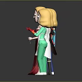 Blonde Female Characters Standing in a Row with Various Outfits and Reflections