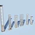 Architectural Columns Featuring Diverse Geometric Patterns And Structural Designs For Building