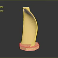 Modern Golden Curved Leaf Shaped Furniture Decor With Hexagonal Base