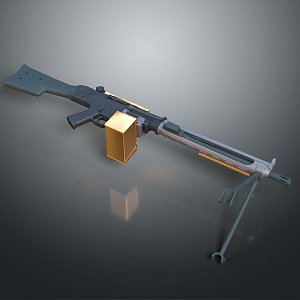 Browning Machine Gun Browning Gatling White Machine Gun Machine Gun Bullet Military 3d model