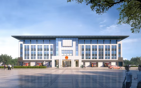 modern office building multi-storey office building 3d model