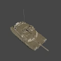 Military Tank With Desert Tan Color Main Gun Turret And Machine Gun