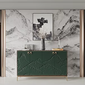 New Chinese-style Duan Jing-style Duan Jing Cabinet in Hallway 3d model