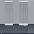 Modern Blue Hinged Doors With Grid Design And White Frame In Sleek Interior 3d model