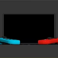 Modern Portable Game Console With Tablet Display And Blue Red Controllers