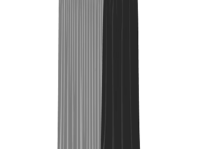 Modern Gray And Black Curtains With Smooth Drapes For Home Interior Decor 3d model