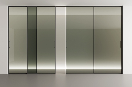 Minimalist Glass Sliding Door 3d model