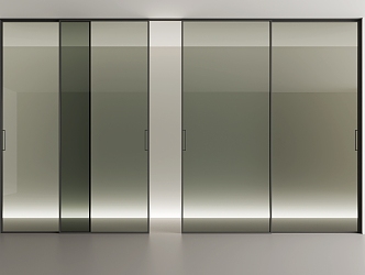 Minimalist Glass Sliding Door 3d model