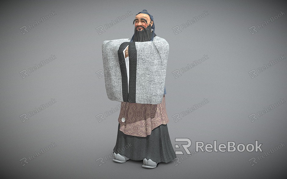 New Chinese Confucius Confucius Ancient Male Characters model