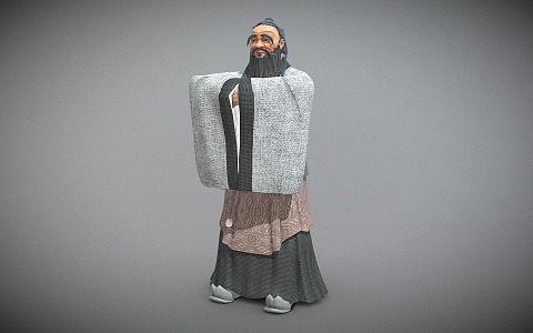 New Chinese Confucius Ancient Male Characters 3d model