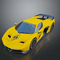 Yellow Sports Car With Sleek Aerodynamic Design And Racing Rear Wing