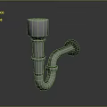 Wall Mounted Metal Pipe Fixture With Curved Design And White Top