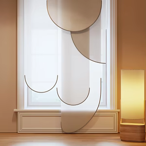 Modern curtain dream blinds venetian blinds floor lamp 3d model