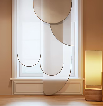 Modern curtain dream blinds venetian blinds floor lamp 3d model