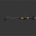 Fantasy Decorative Sword Weapon with Golden Hilt Purple Gem and Glowing Blade